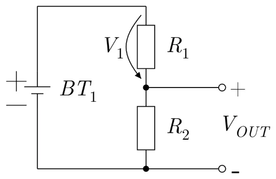 Voltage divider with battery source