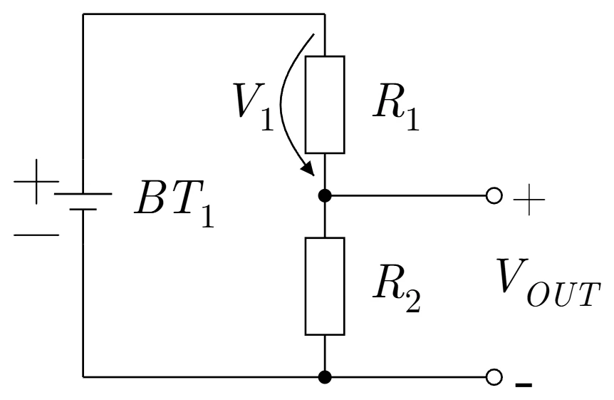 Voltage divider with battery source