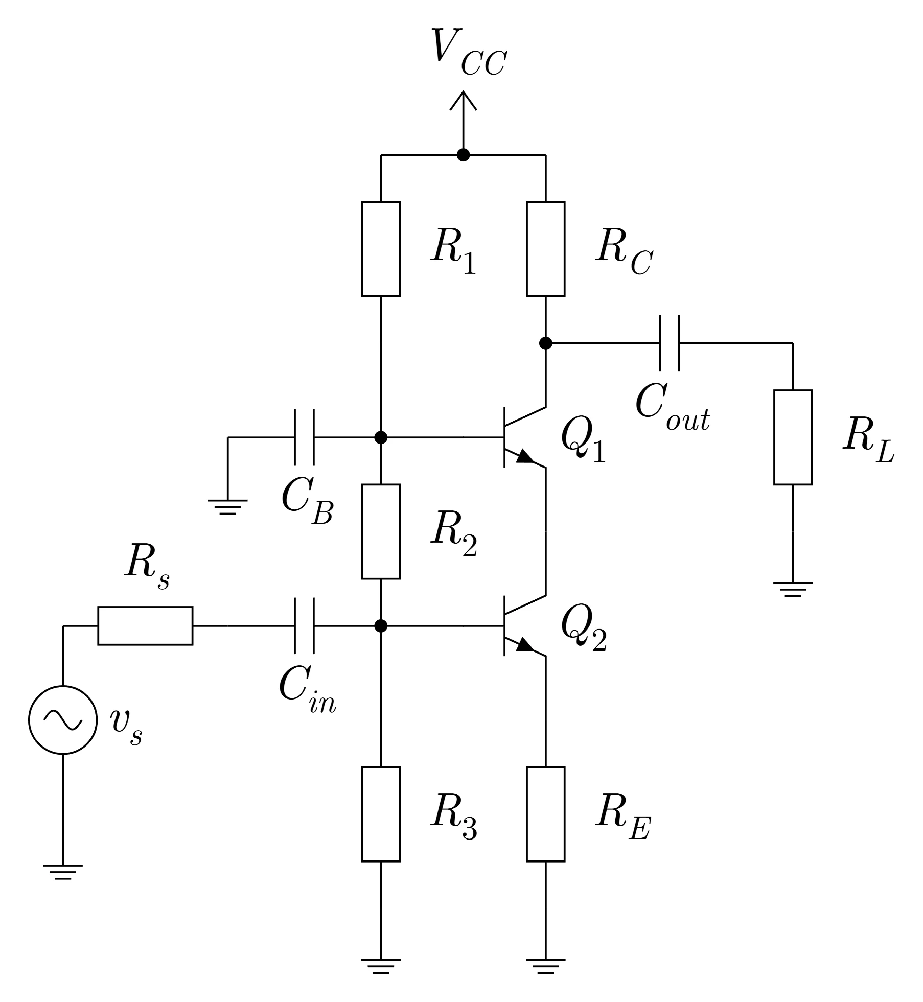 BJT cascode amplifier